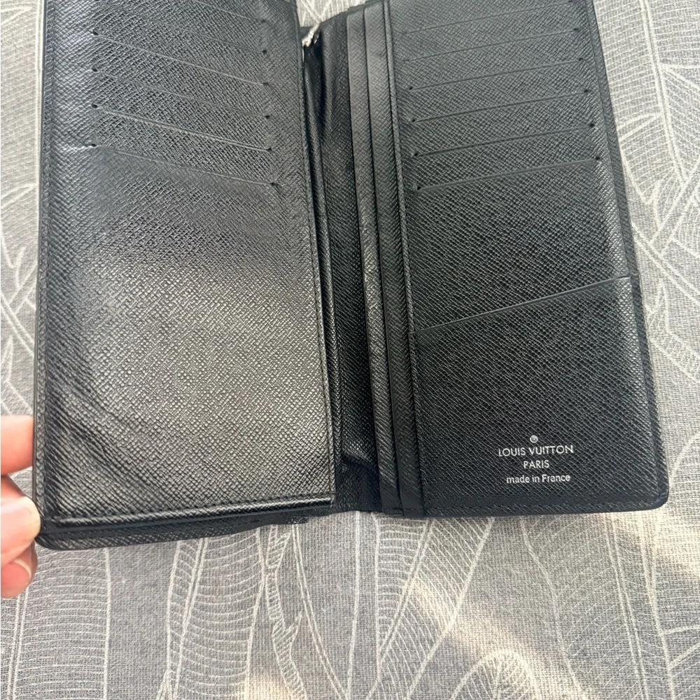 Louis Vuitton Black Textured Long Wallet